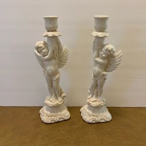 Vintage Cherub  Candlesticks